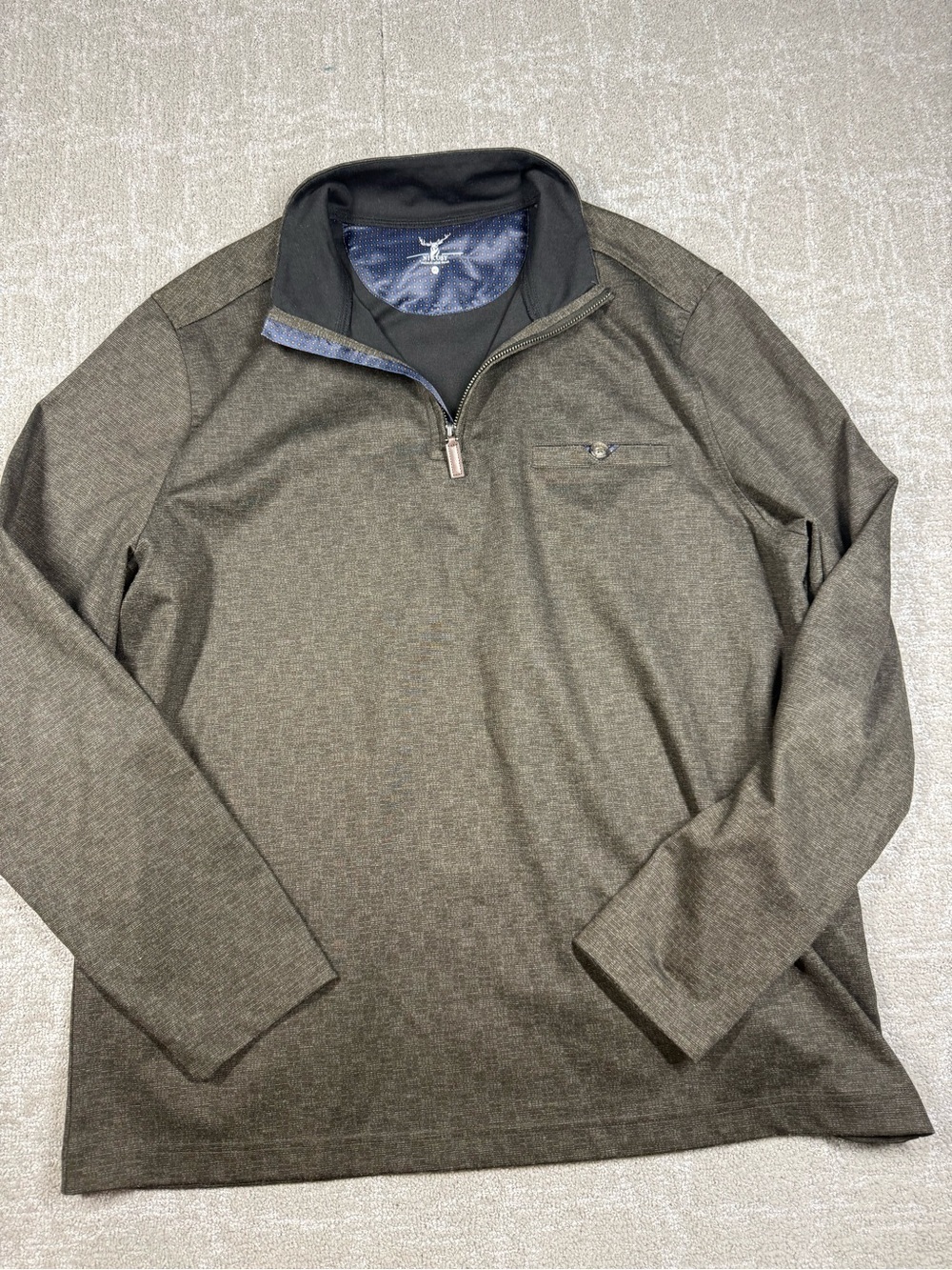 Nicoby 1/4 Zip Pullover Men Sz XL Brown Sweater Long Sleeve Sweater Golf Preppy